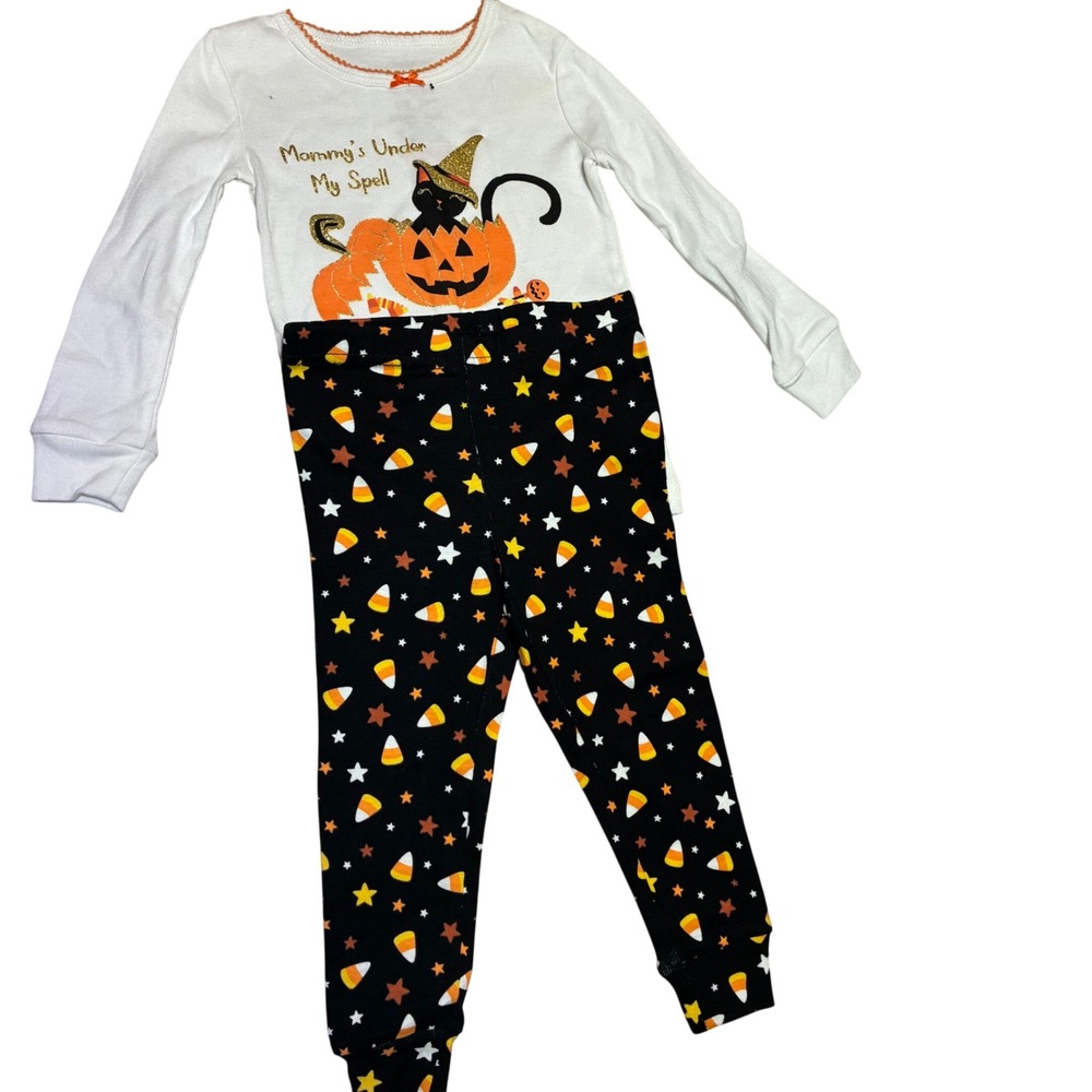 Spooky Night Halloween Pajamas Set Toddler Girls 24 Months‎ Cat Pumpkin